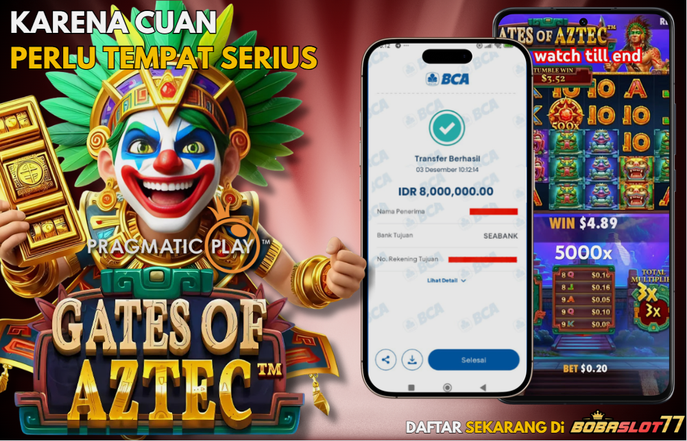 Selamat kepada user id : jac***gt Wede Rp 8.000.000 di Game GATES OF AZTEC PRAGMATIC PLAY Cair Gk Sampe 1 Menit! Menang Mudah di Bobaslot77